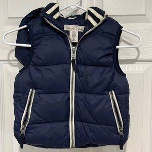 Navy hooded puffer Vest